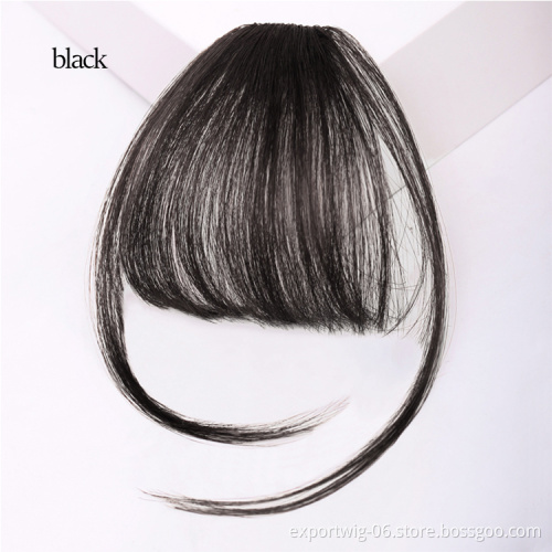 Air Bangs Hairpiece Neat Thin 100% Real Human Hair Bangs Extensions Front Clip In Hairpiece Fringe For Women
